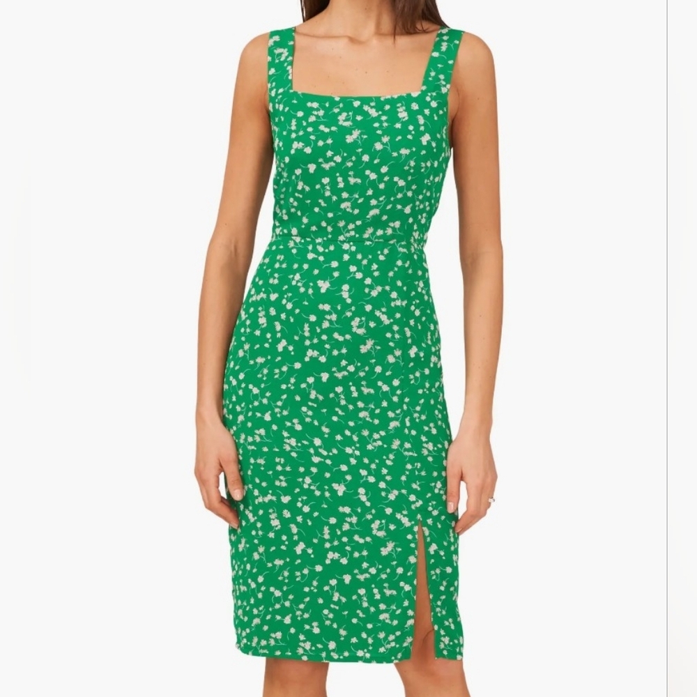 Halogen Brand Floral Square Neck Dress - image 1